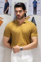 Textured Johnny Collar Polo - 5005