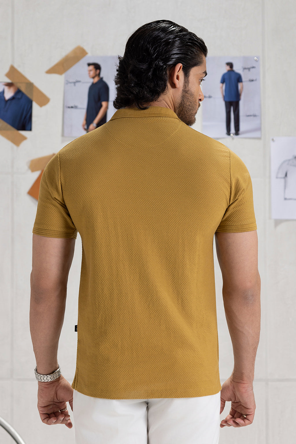 Textured Johnny Collar Polo - 5005