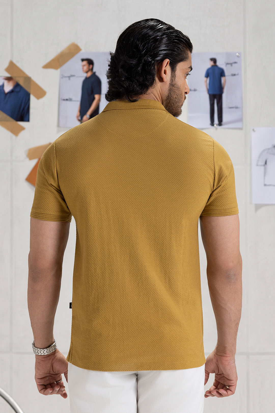 Textured Johnny Collar Polo - 5005