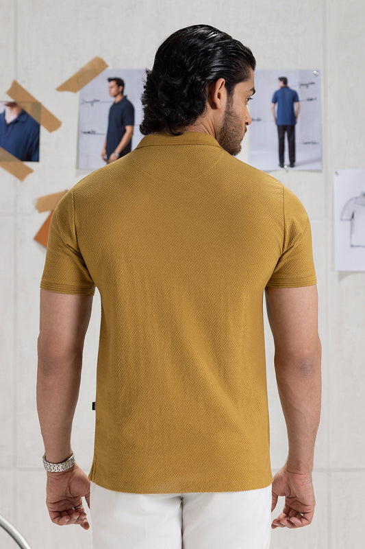Textured Johnny Collar Polo - 5005