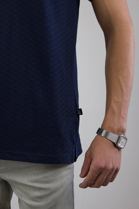Textured Johnny Collar Polo - 5005