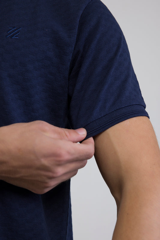 Textured Johnny Collar Polo - 5005