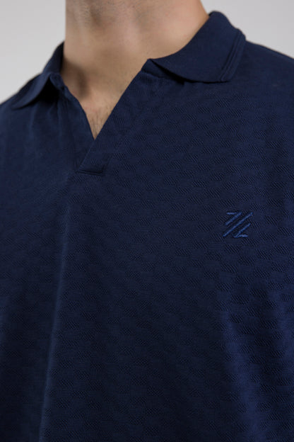 Textured Johnny Collar Polo - 5005