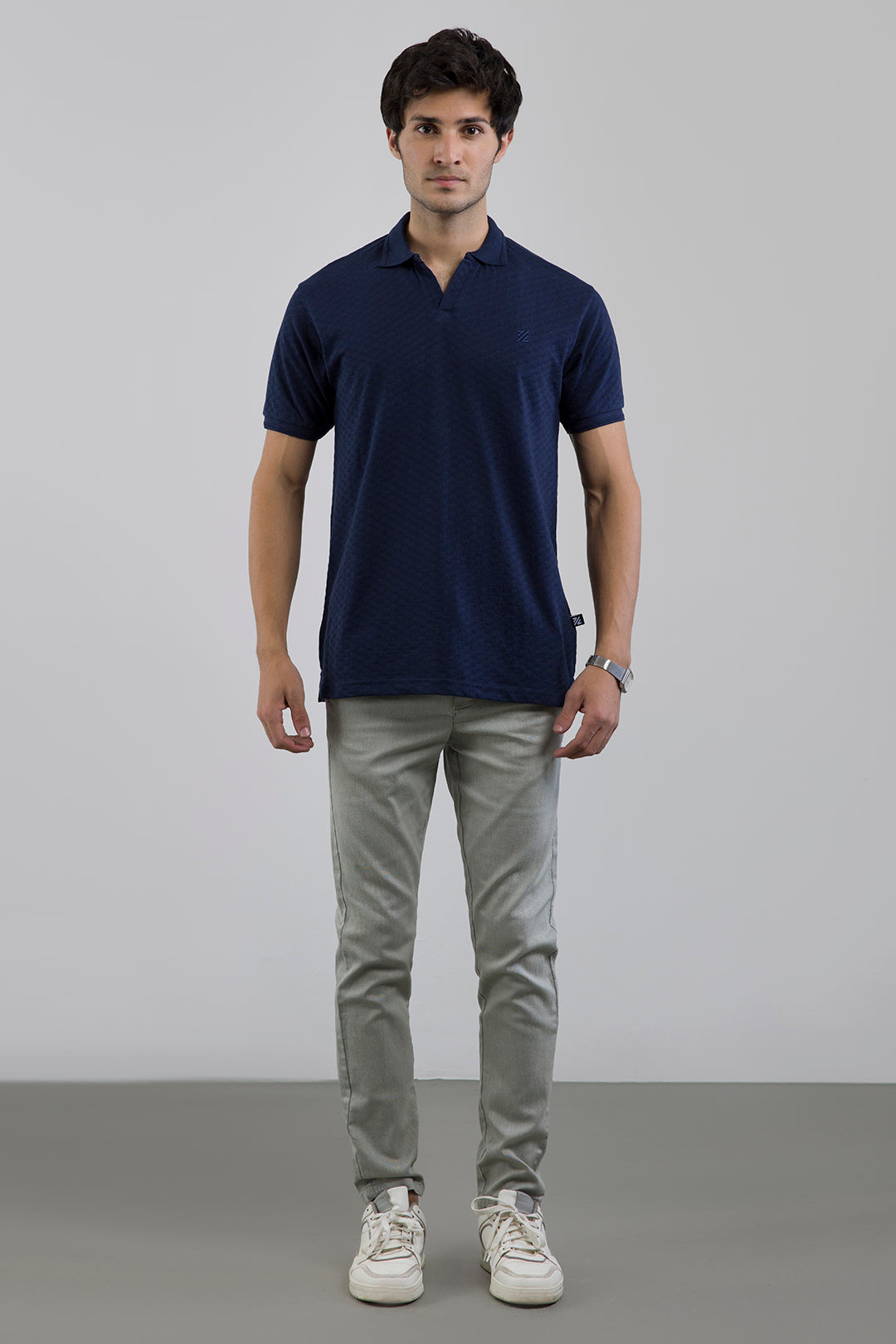 Textured Johnny Collar Polo - 5005