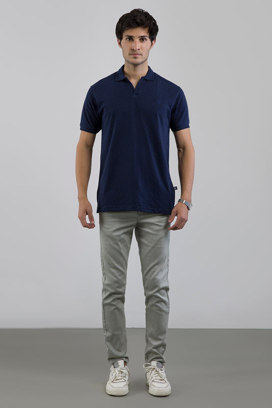Textured Johnny Collar Polo - 5005