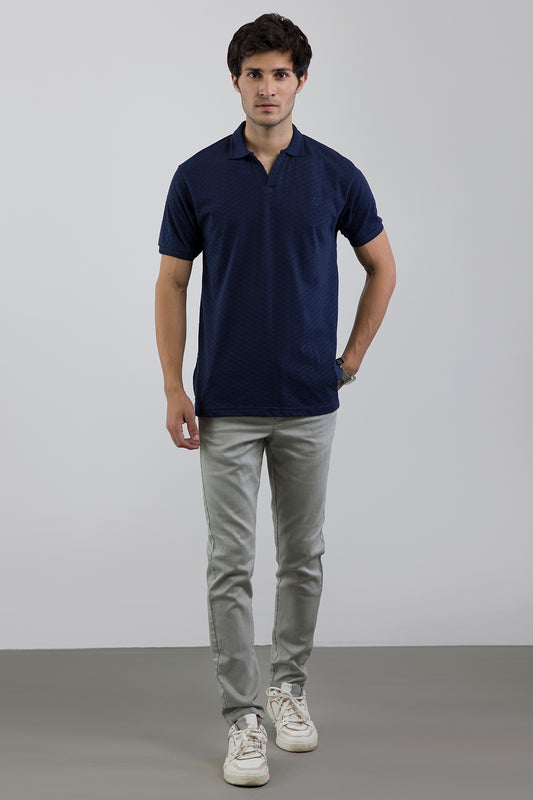 Textured Johnny Collar Polo - 5005