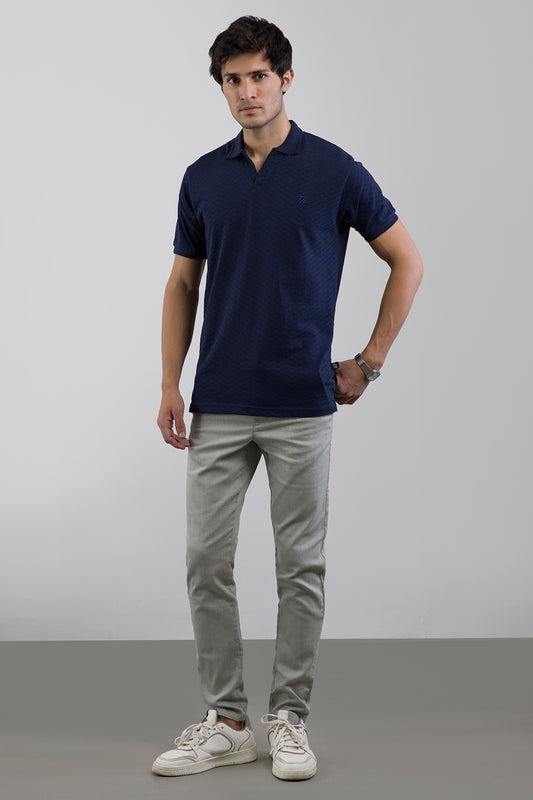 Textured Johnny Collar Polo - 5005