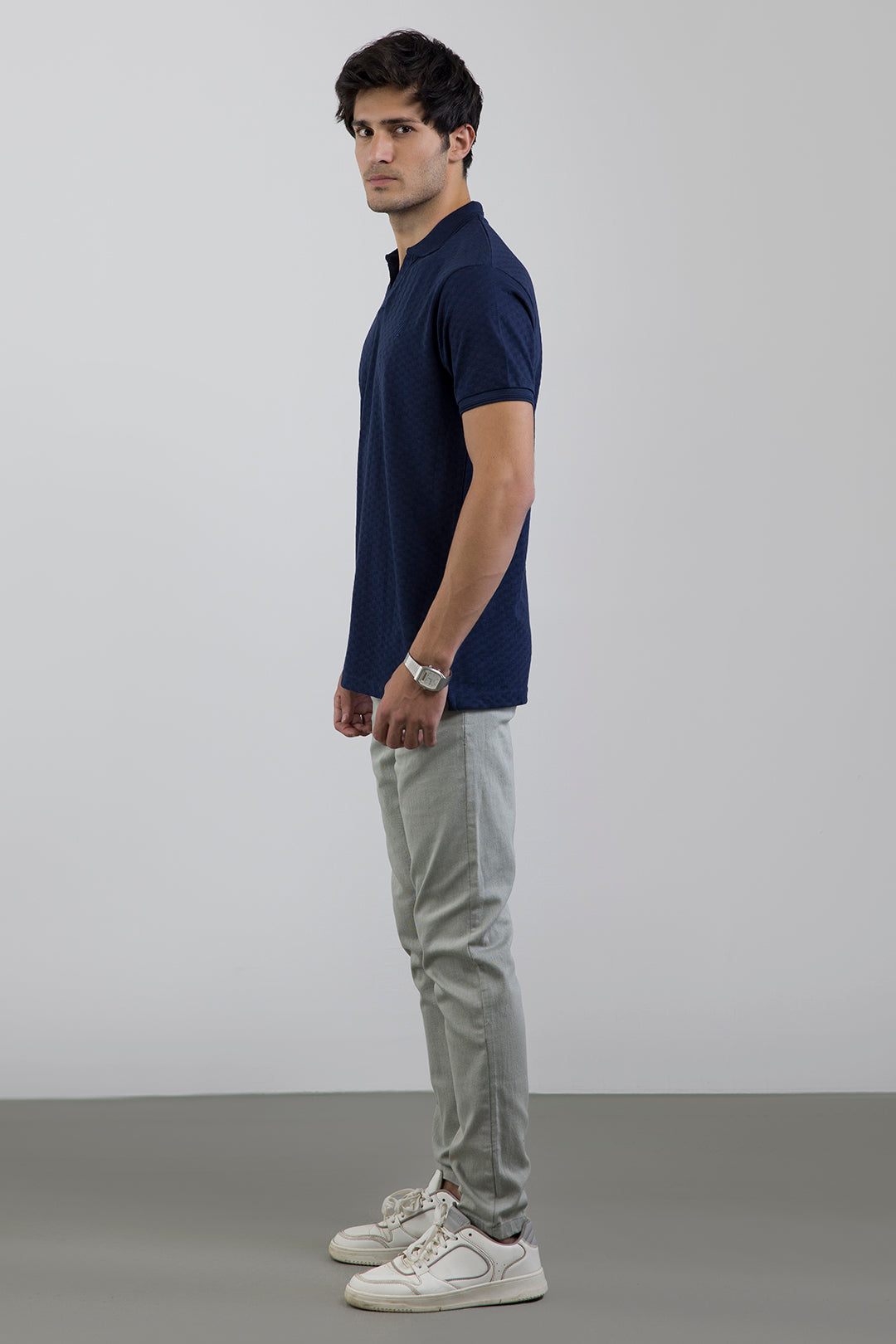 Textured Johnny Collar Polo - 5005