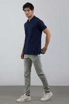 Textured Johnny Collar Polo - 5005
