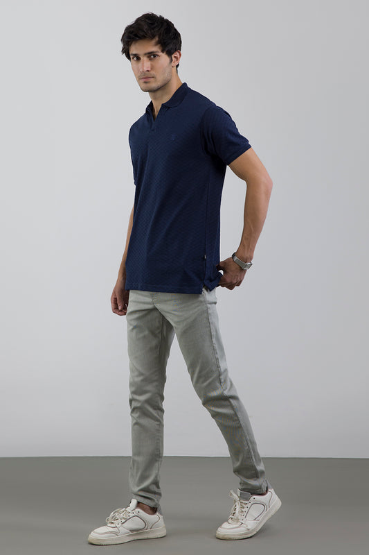 Textured Johnny Collar Polo - 5005