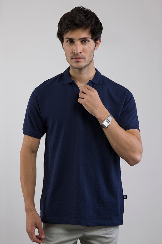 Textured Johnny Collar Polo - 5005