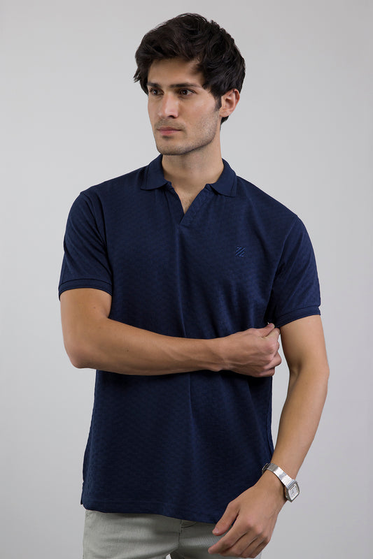 Textured Johnny Collar Polo - 5005