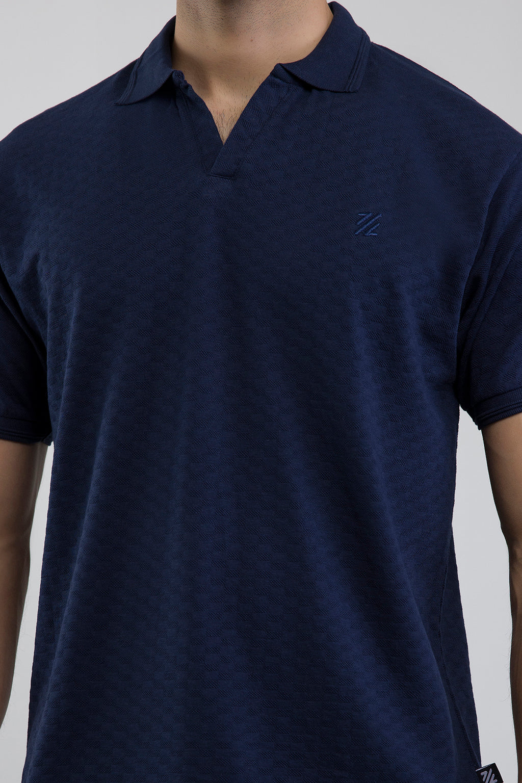 Textured Johnny Collar Polo - 5005