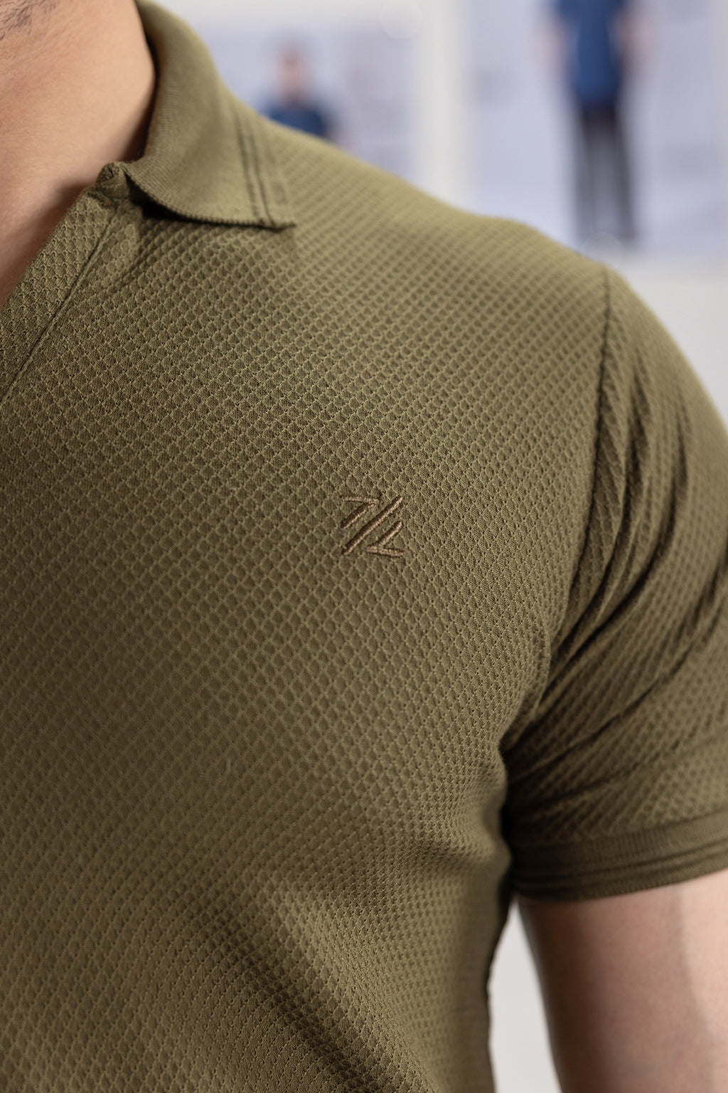 Textured Johnny Collar Polo - 5005