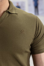 Textured Johnny Collar Polo - 5005