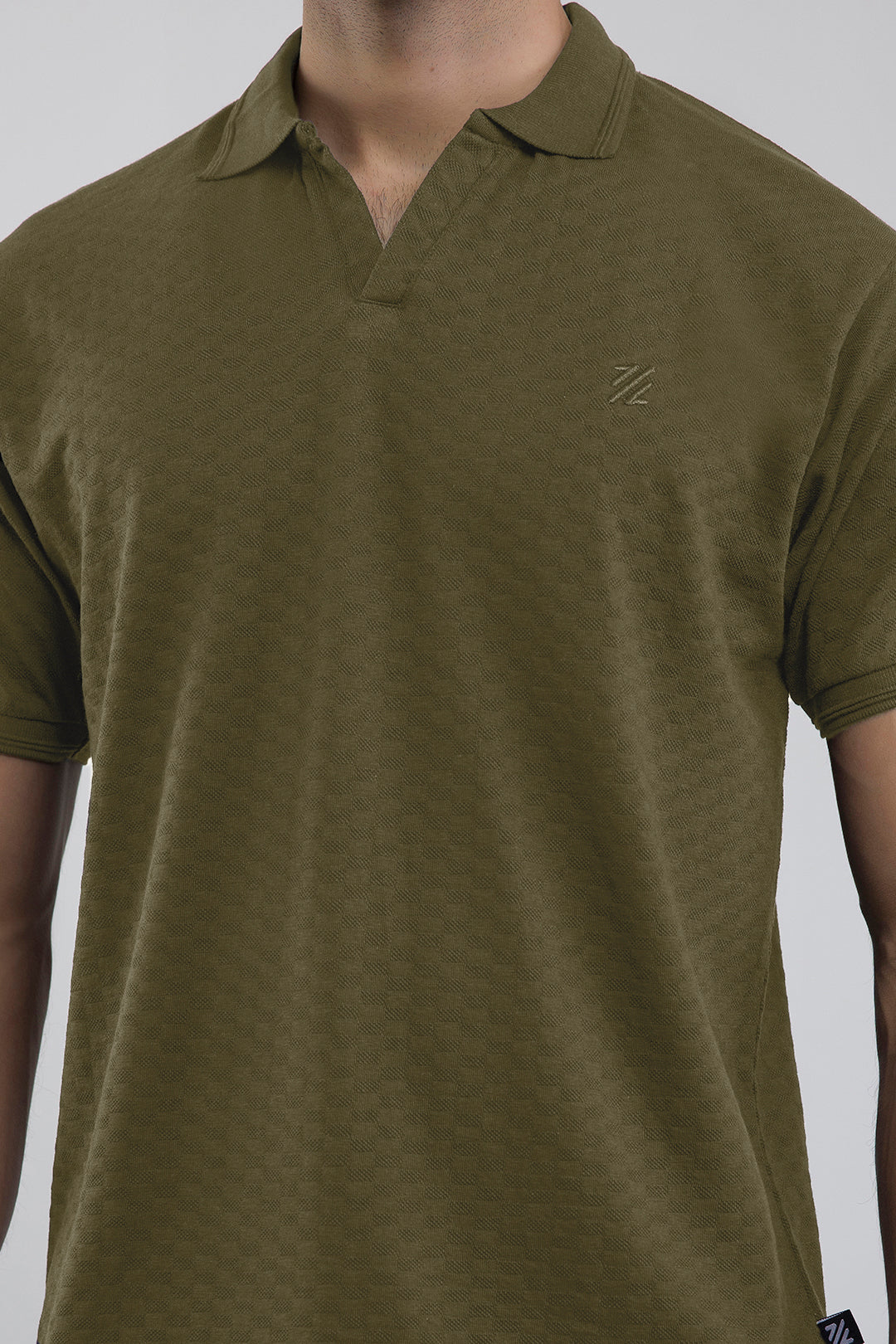 Textured Johnny Collar Polo - 5005