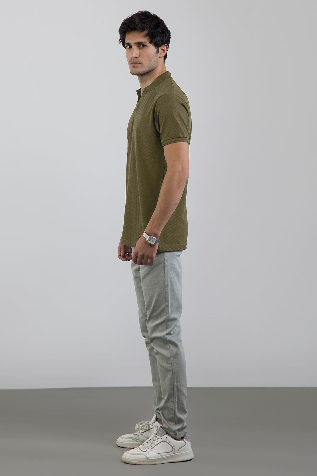 Textured Johnny Collar Polo - 5005