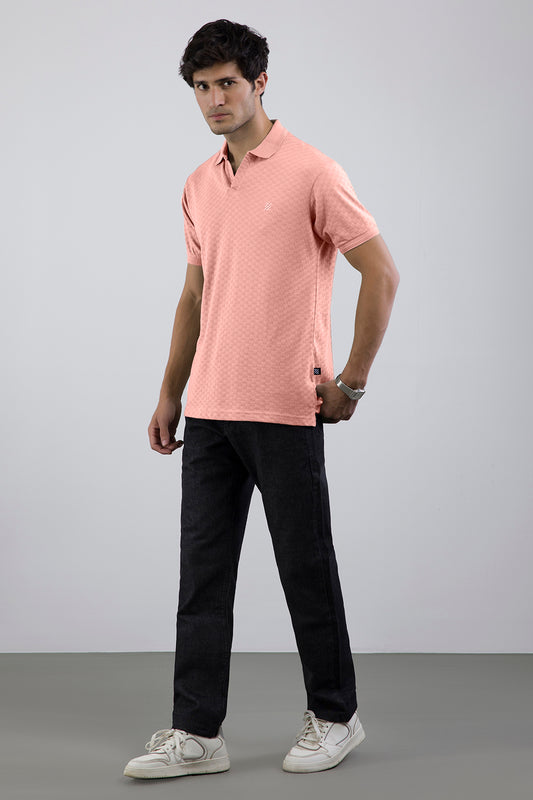 Textured Johnny Collar Polo - 5005