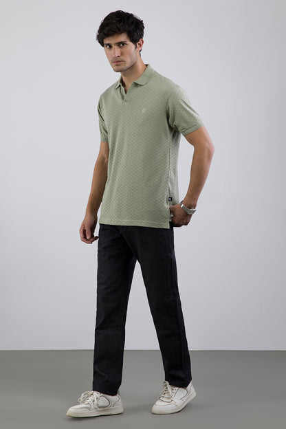 Textured Johnny Collar Polo - 5005