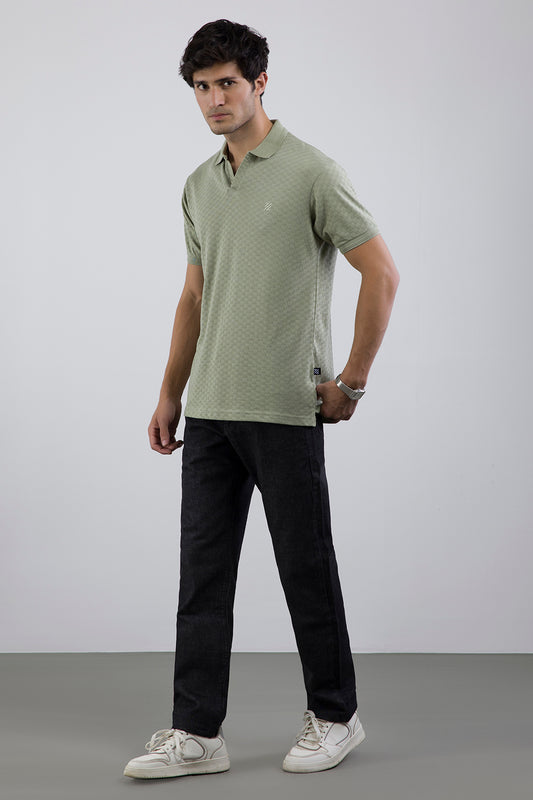 Textured Johnny Collar Polo - 5005