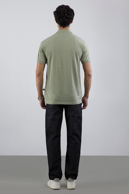 Textured Johnny Collar Polo - 5005