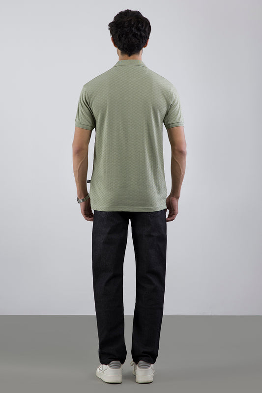 Textured Johnny Collar Polo - 5005