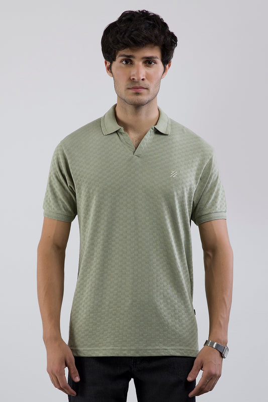 Textured Johnny Collar Polo - 5005