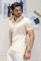Textured Johnny Collar Polo - 5005