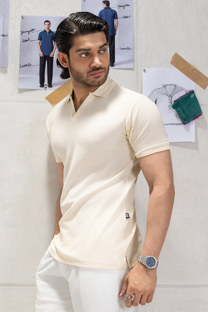 Textured Johnny Collar Polo - 5005