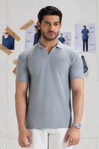 Textured Johnny Collar Polo - 5005