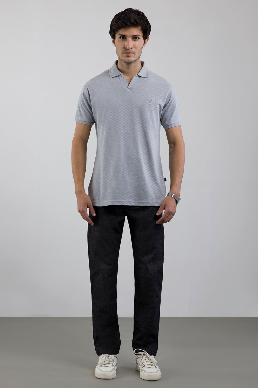 Textured Johnny Collar Polo - 5005
