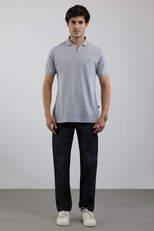 Textured Johnny Collar Polo - 5005