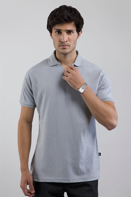 Textured Johnny Collar Polo - 5005