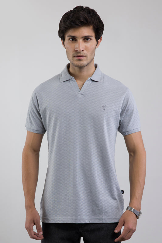 Textured Johnny Collar Polo - 5005