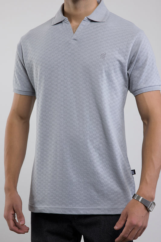 Textured Johnny Collar Polo - 5005