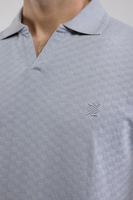 Textured Johnny Collar Polo - 5005