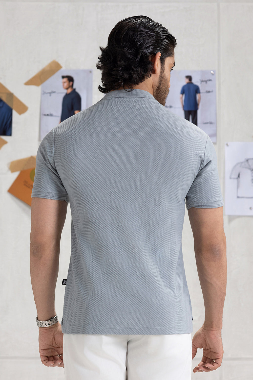 Textured Johnny Collar Polo - 5005