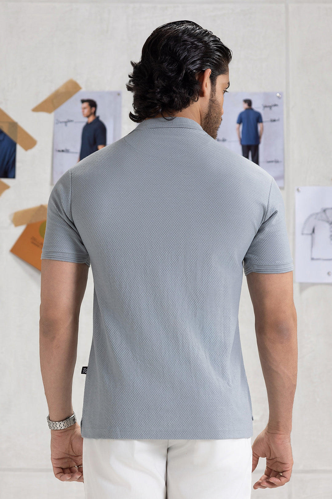 Textured Johnny Collar Polo - 5005