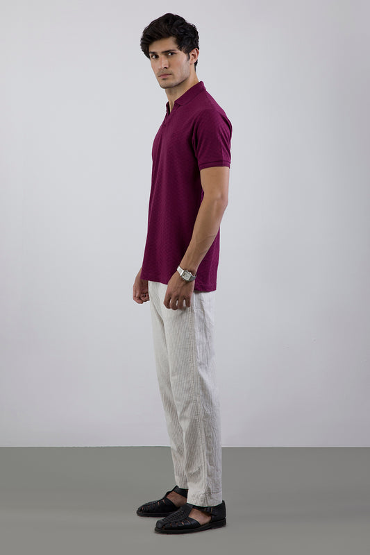 Textured Johnny Collar Polo - 5005