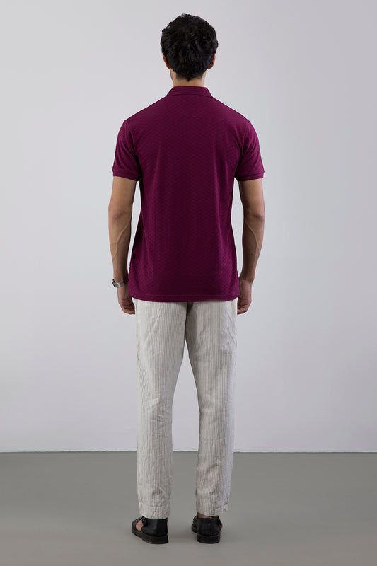 Textured Johnny Collar Polo - 5005