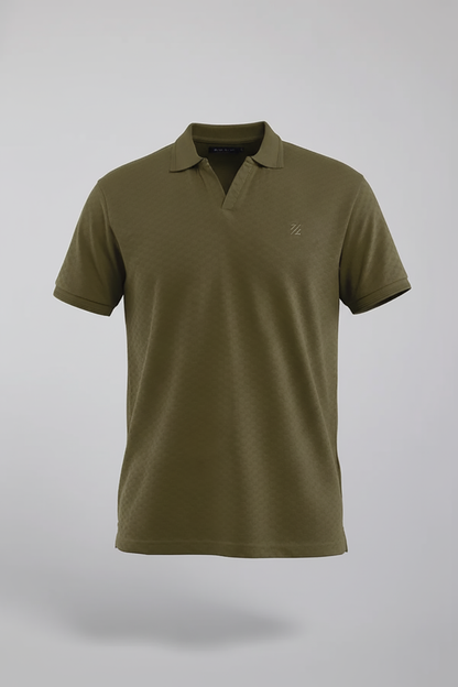 Textured Johnny Collar Polo - 5005