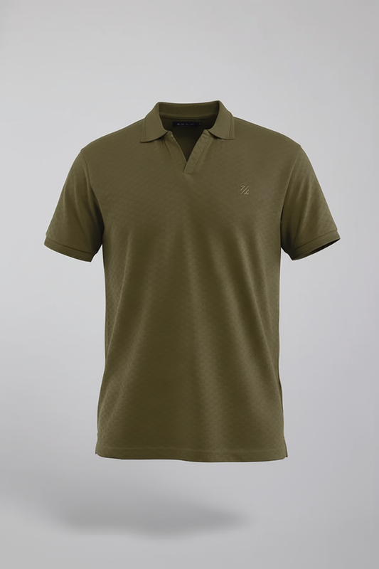 Textured Johnny Collar Polo - 5005