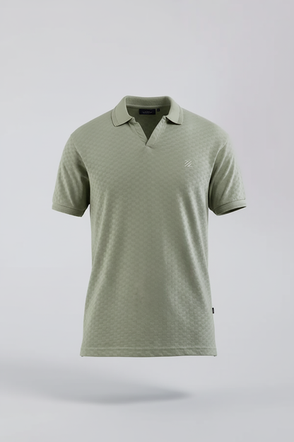Textured Johnny Collar Polo - 5005