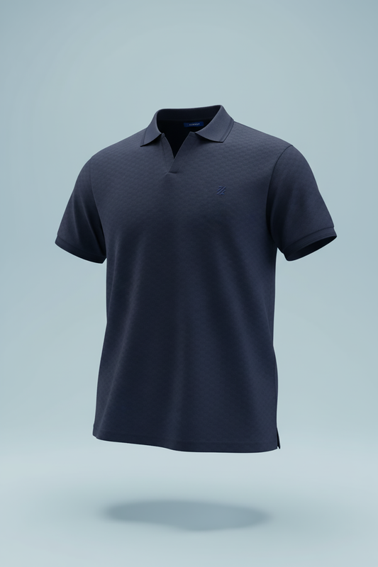Textured Johnny Collar Polo - 5005