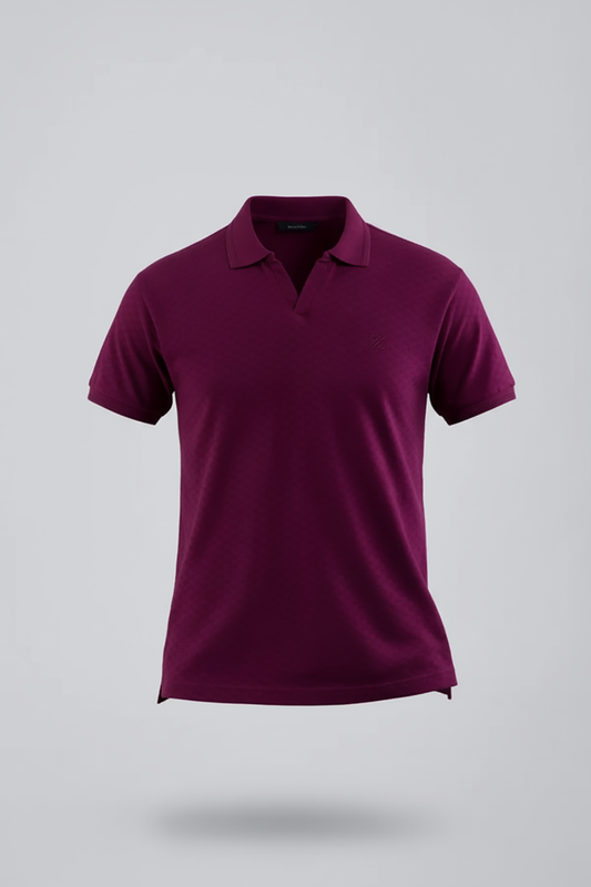 Textured Johnny Collar Polo - 5005