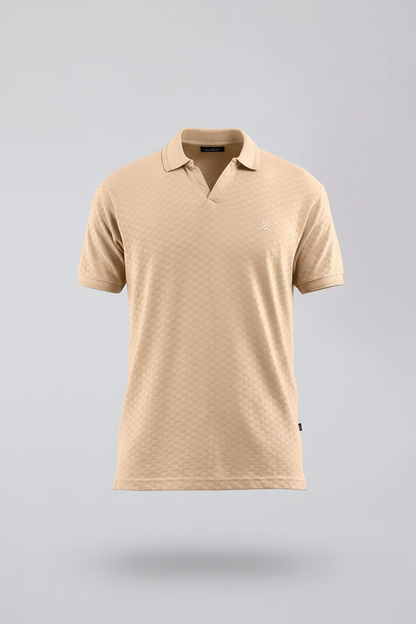 Textured Johnny Collar Polo - 5005