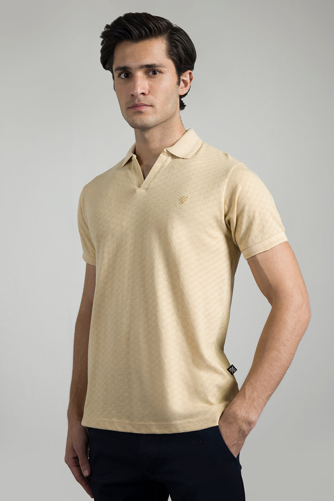Textured Johnny Collar Polo - 5005