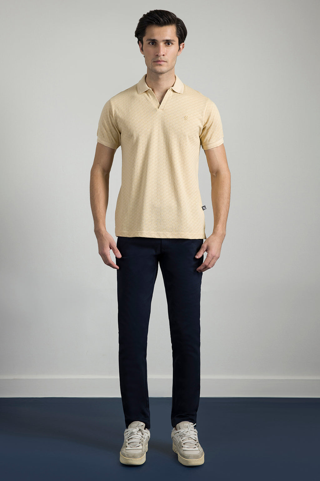 Textured Johnny Collar Polo - 5005
