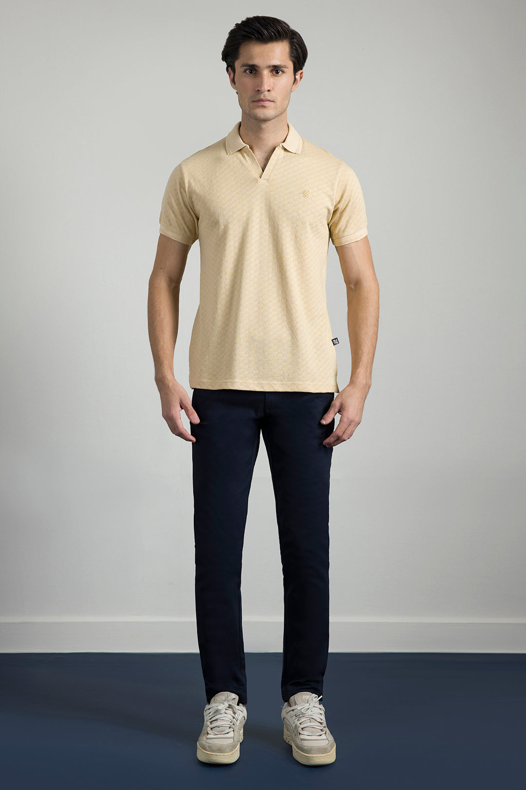 Textured Johnny Collar Polo - 5005