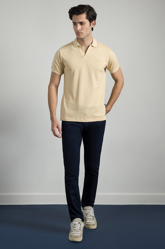 Textured Johnny Collar Polo - 5005